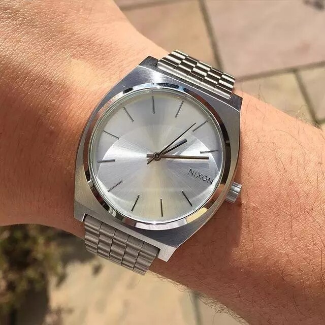正品nixon尼克松中性手表时尚潮流银色钢带方形石英男女手表