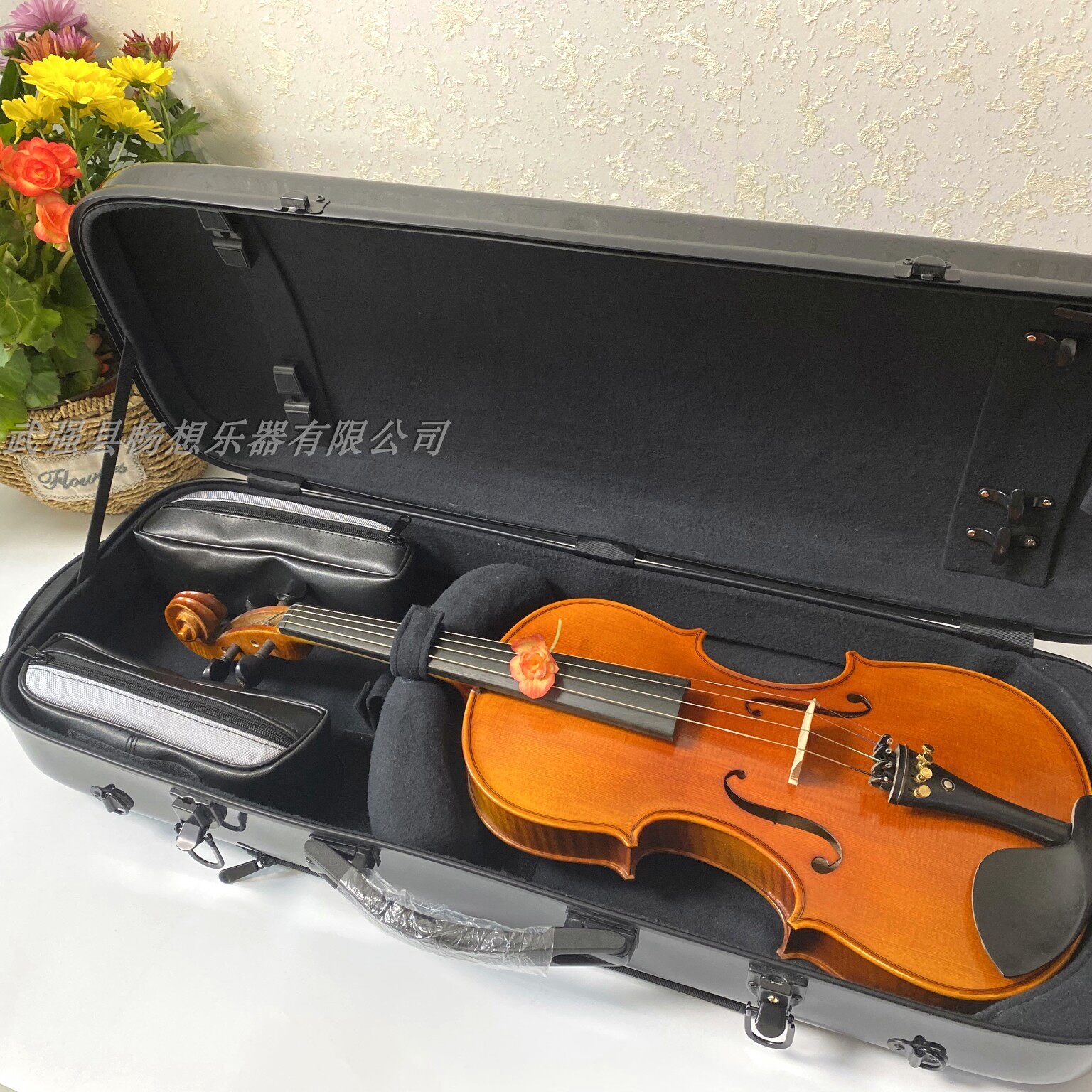高品质的黑色长方形的玻璃纤维中提琴琴盒提琴盒