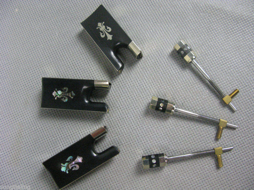 小提琴弓配件单个乌木尾库镶嵌雕花其它乐器配件