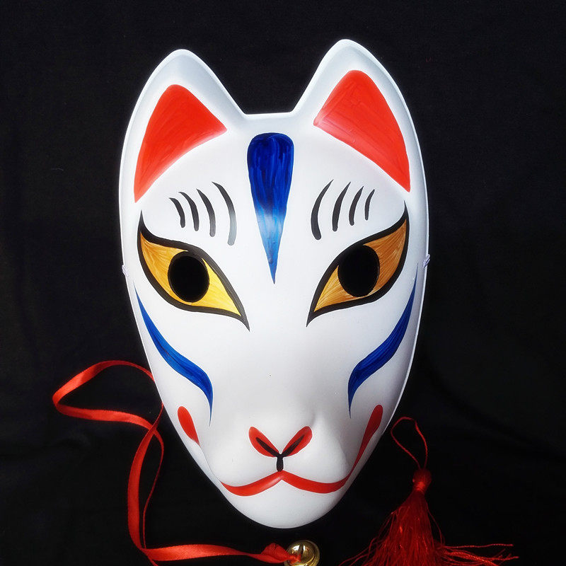 【鬼舞一族】原创高端日本妖狐般若全脸塑料面具红色狐狸动漫cos