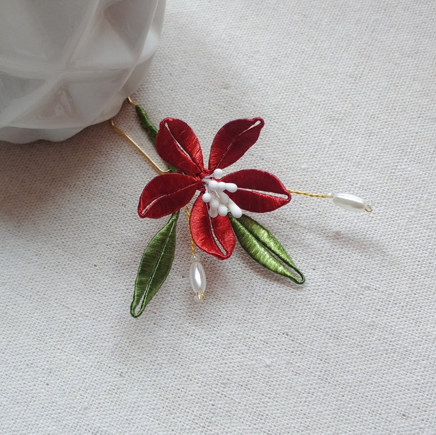 酱姨原创手作缠花发饰春仔花女汉服发饰