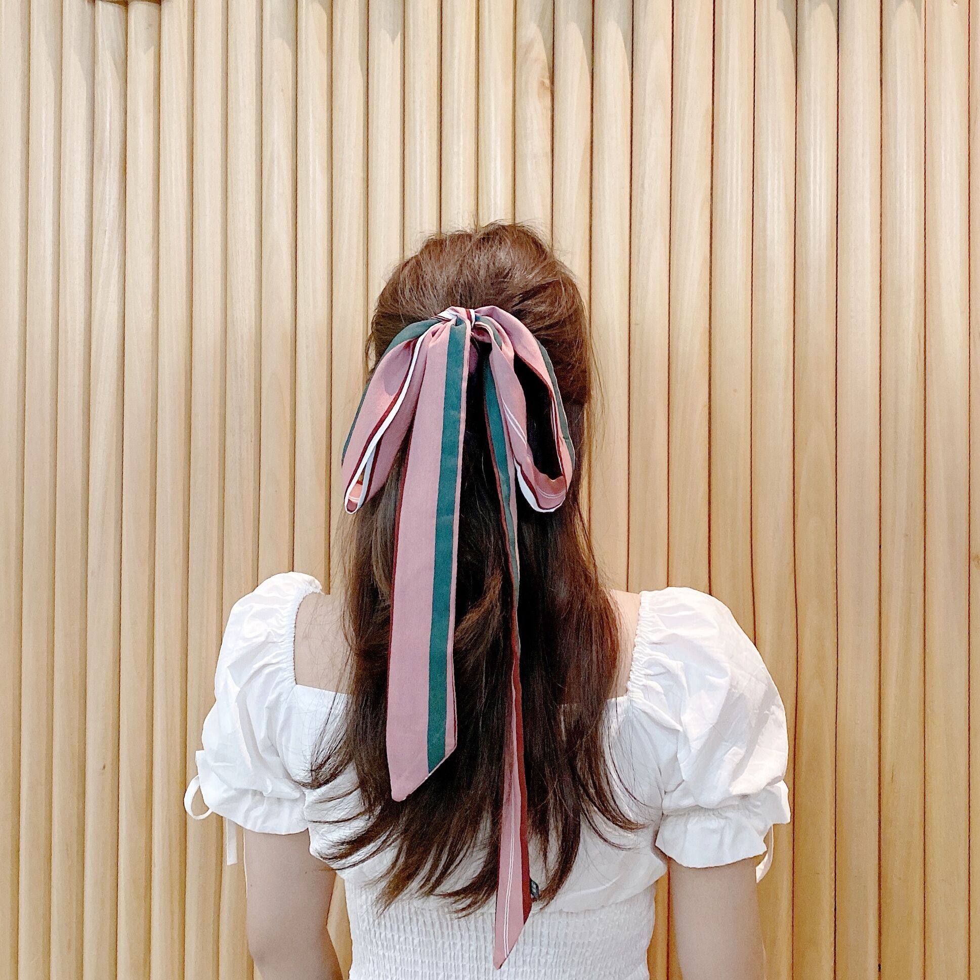 加长辫子丝巾头绳飘带马尾扎马蝴蝶结发发编发发饰