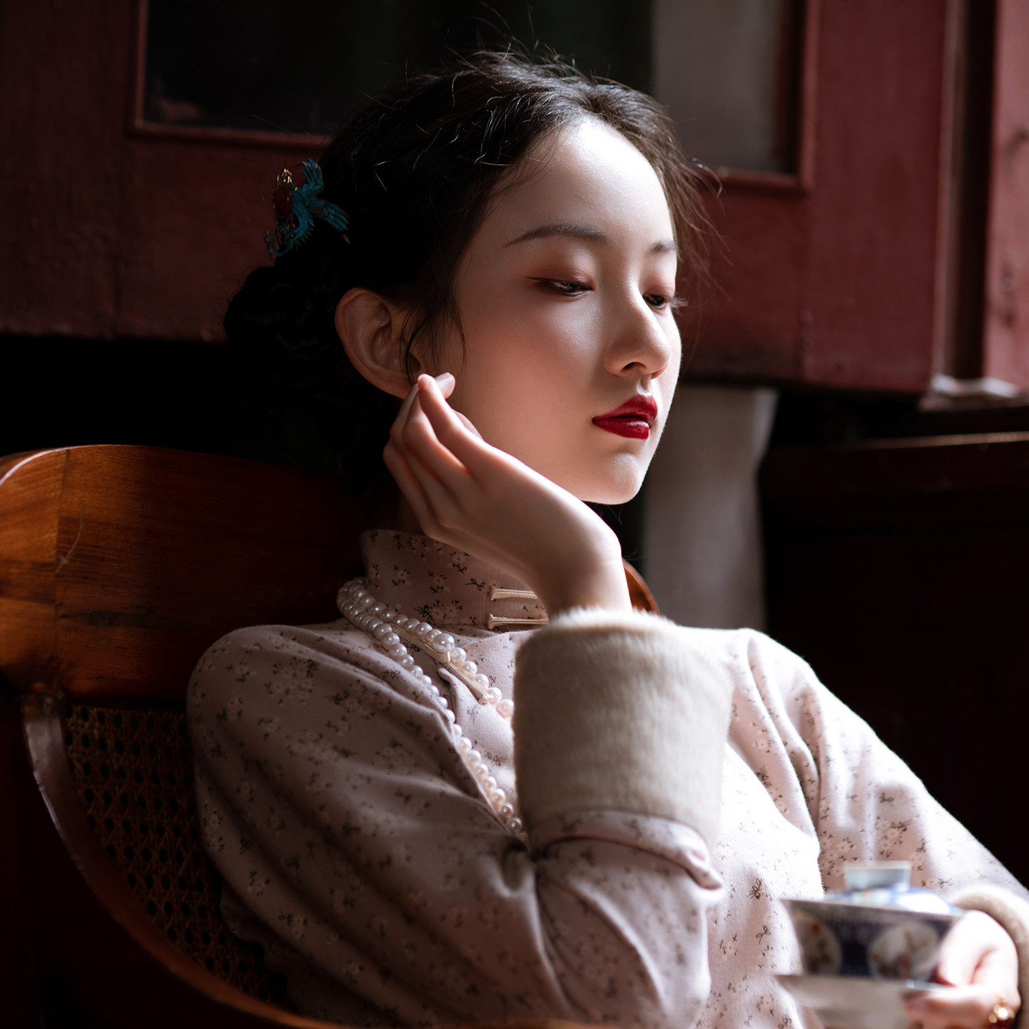 婉秋2020冬季新款丨民国风复古立领盘扣斜襟旗袍