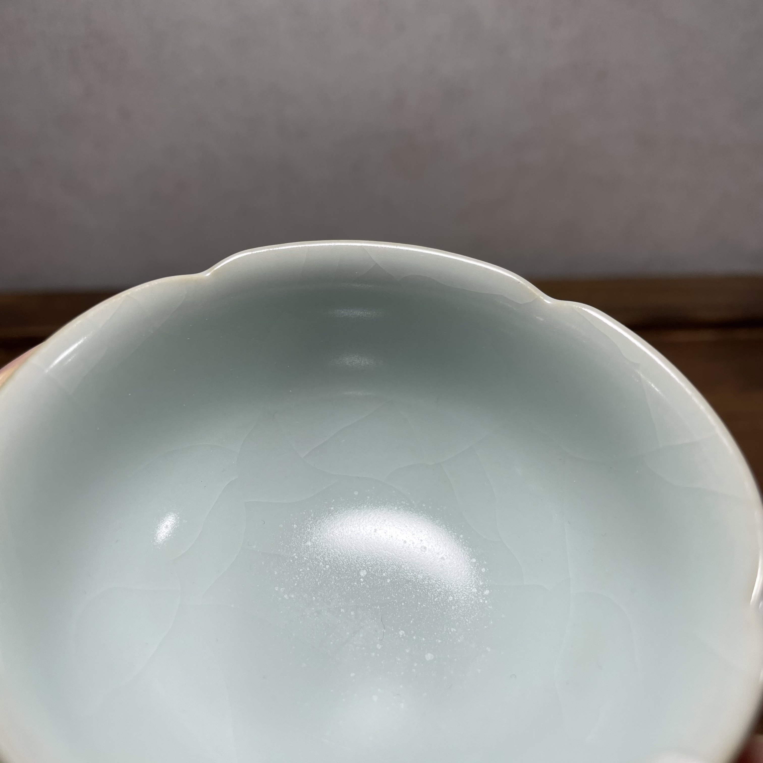 汝窑问鼎格物老款汝瓷月白色恋花杯一对对对茶杯