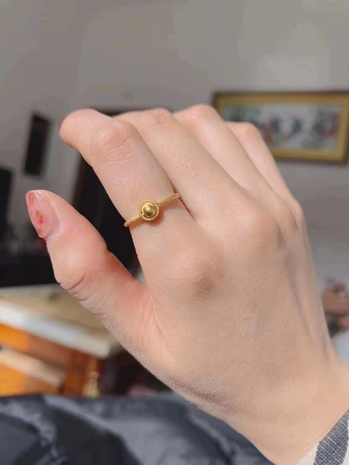 戒指轻奢黄金时来运转3d硬金指环转运网红兔耳朵颈饰