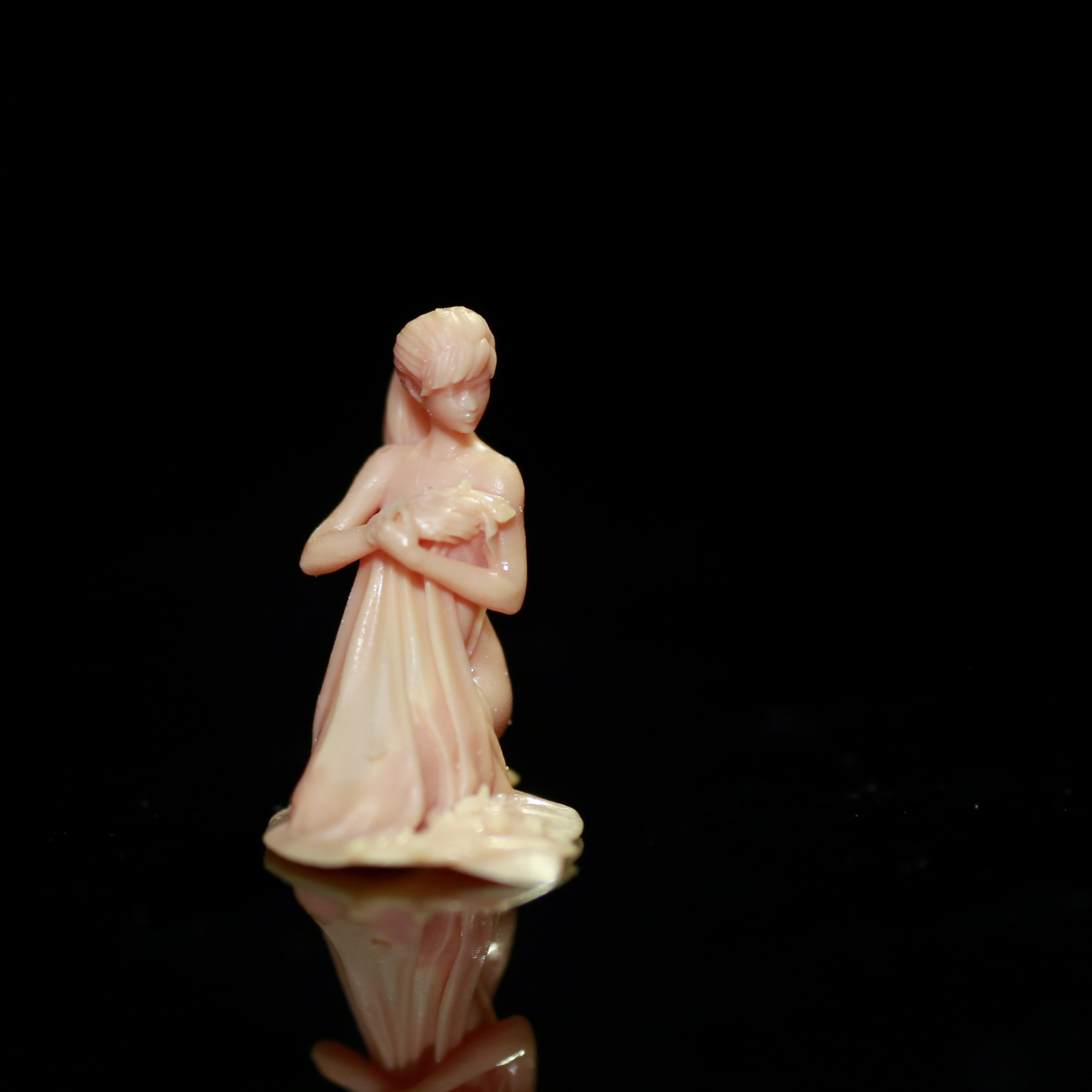 现代现代人人物浴巾小女孩64mini模型微缩创意景观手办