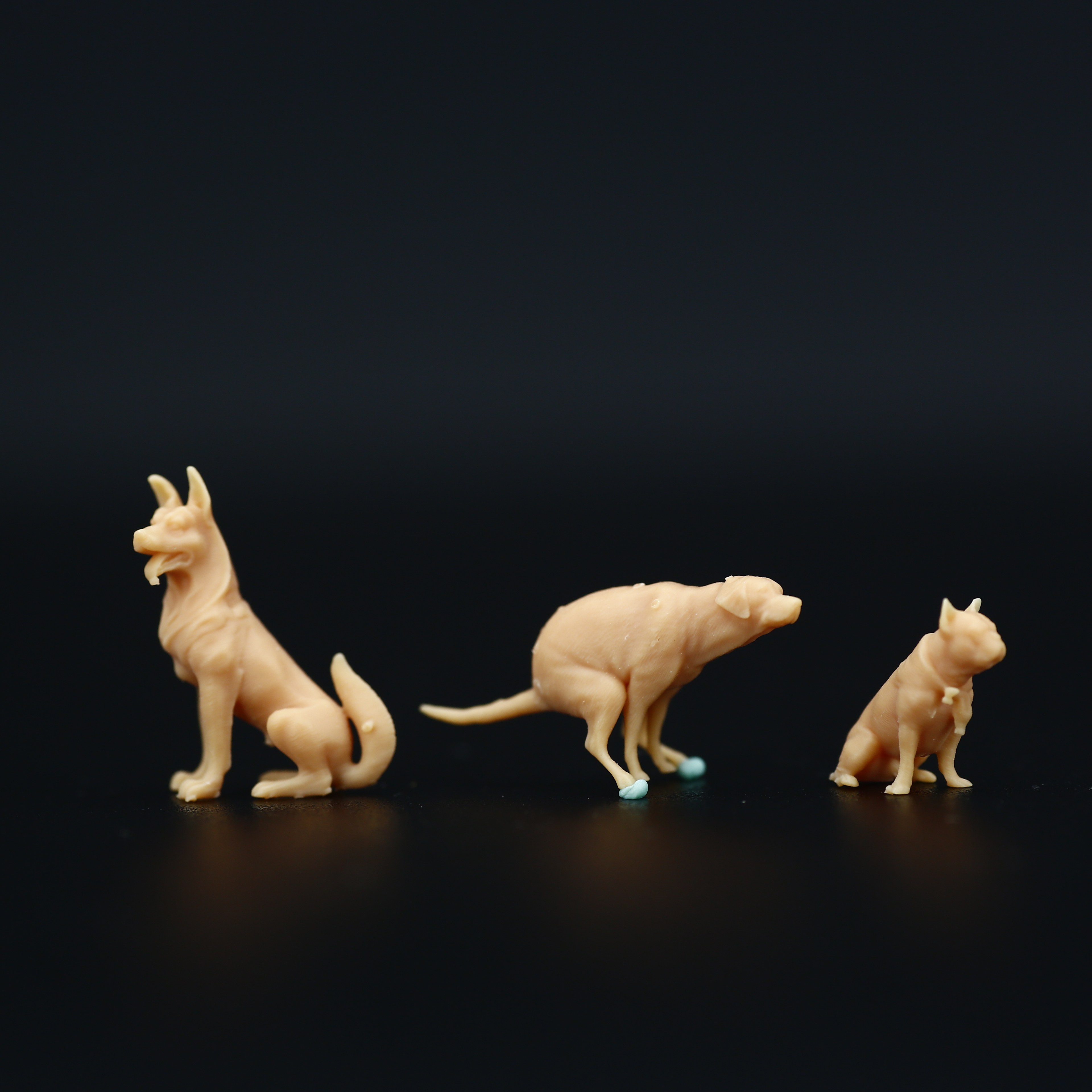 微缩手办摆件模型人偶高精度白模海叔动物猫狗手办