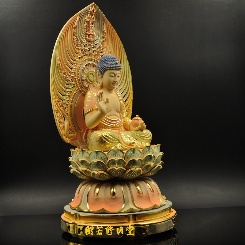 佛像药师修明堂香樟樟木如来如来佛木雕金身摆件摆件