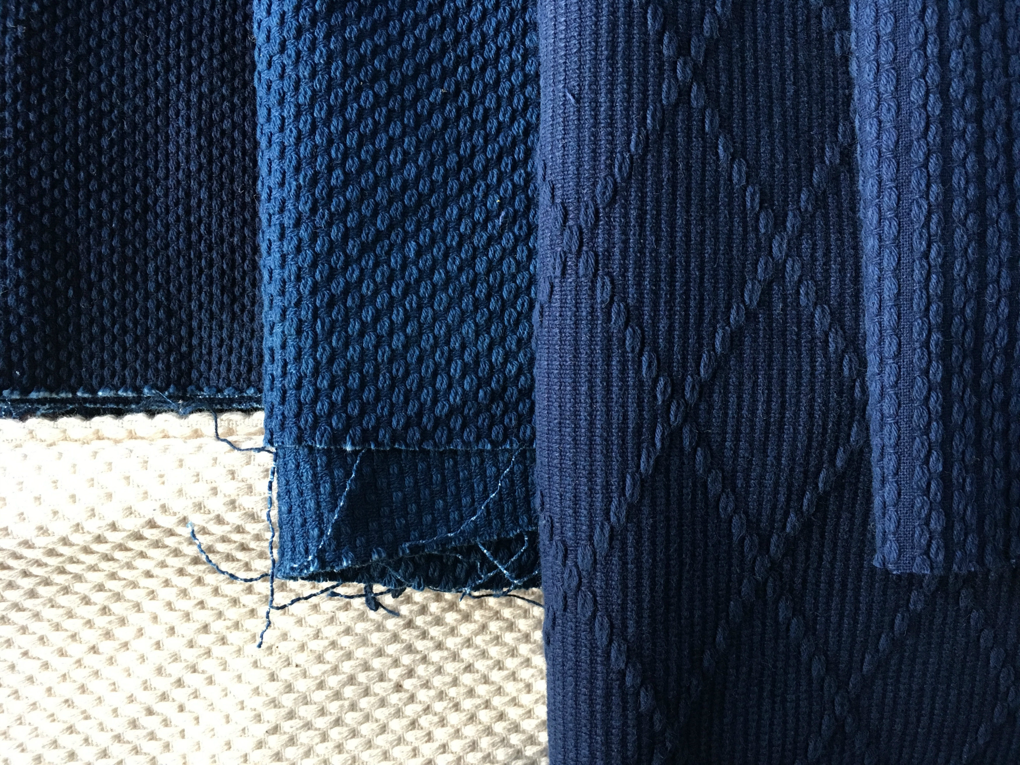 重磅染布1kg面料diy手工箱包服装靛蓝剑道海绵垫