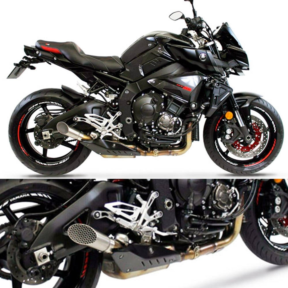 适用yamahamt10fz10排气管改装不锈钢网格消音器1621年