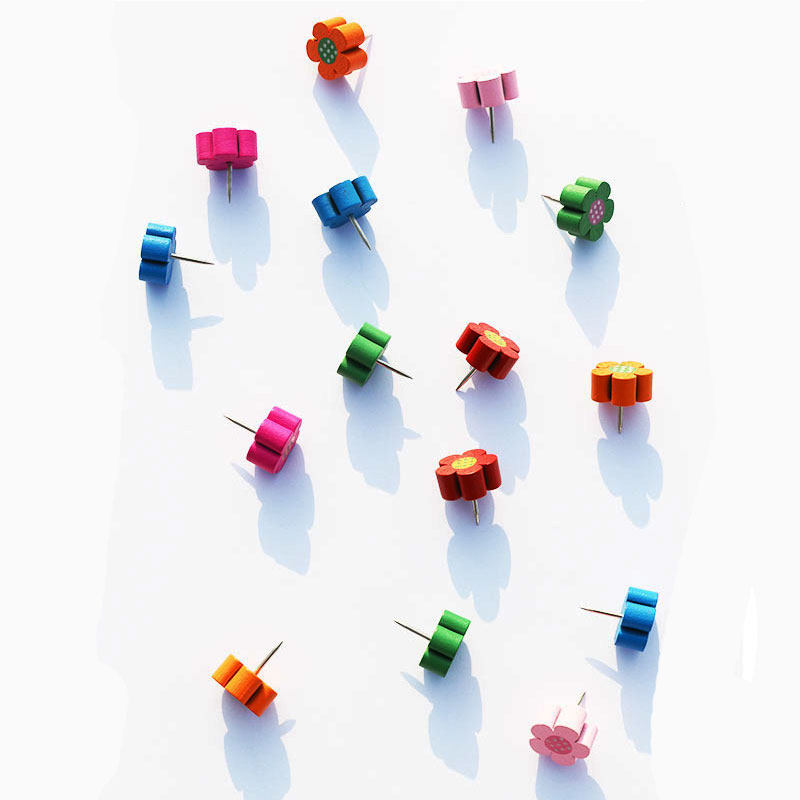 花图钉创意彩色工字钉软木板大头钉照片墙美工钉颜色随机发20枚装