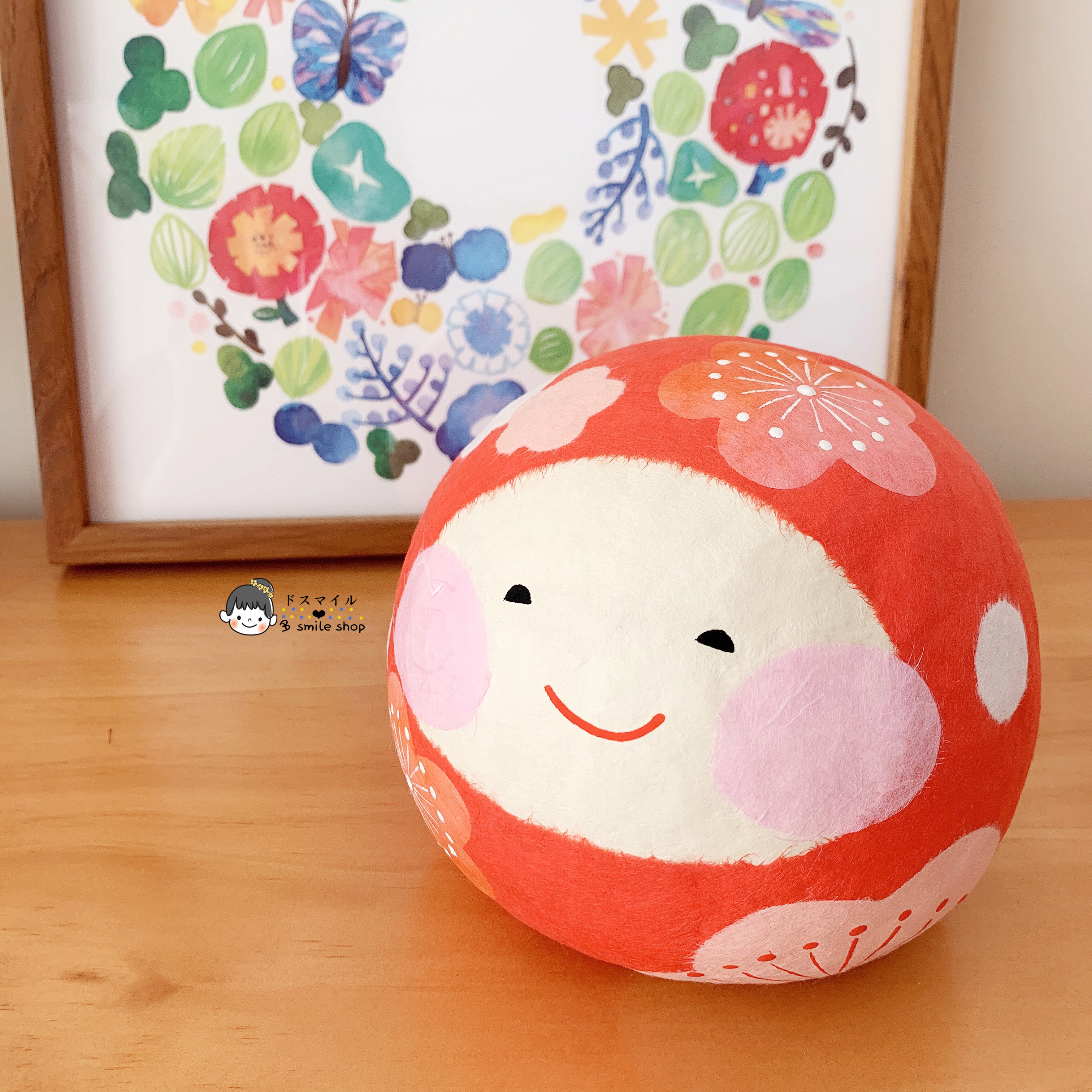 现货日本进口京都龙虎作治愈系手工艺和纸礼笑脸花笑家居玄关摆件