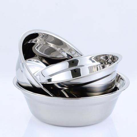 尚品五金制品厂:厨房加厚加深不锈钢盆碗圆形脸盆家用打蛋盆洗菜盆