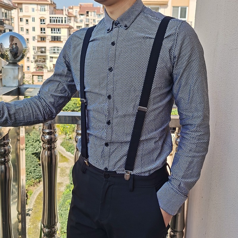 背带包邮吊带超紧防滑弹力四夹男士精品交叉腰带