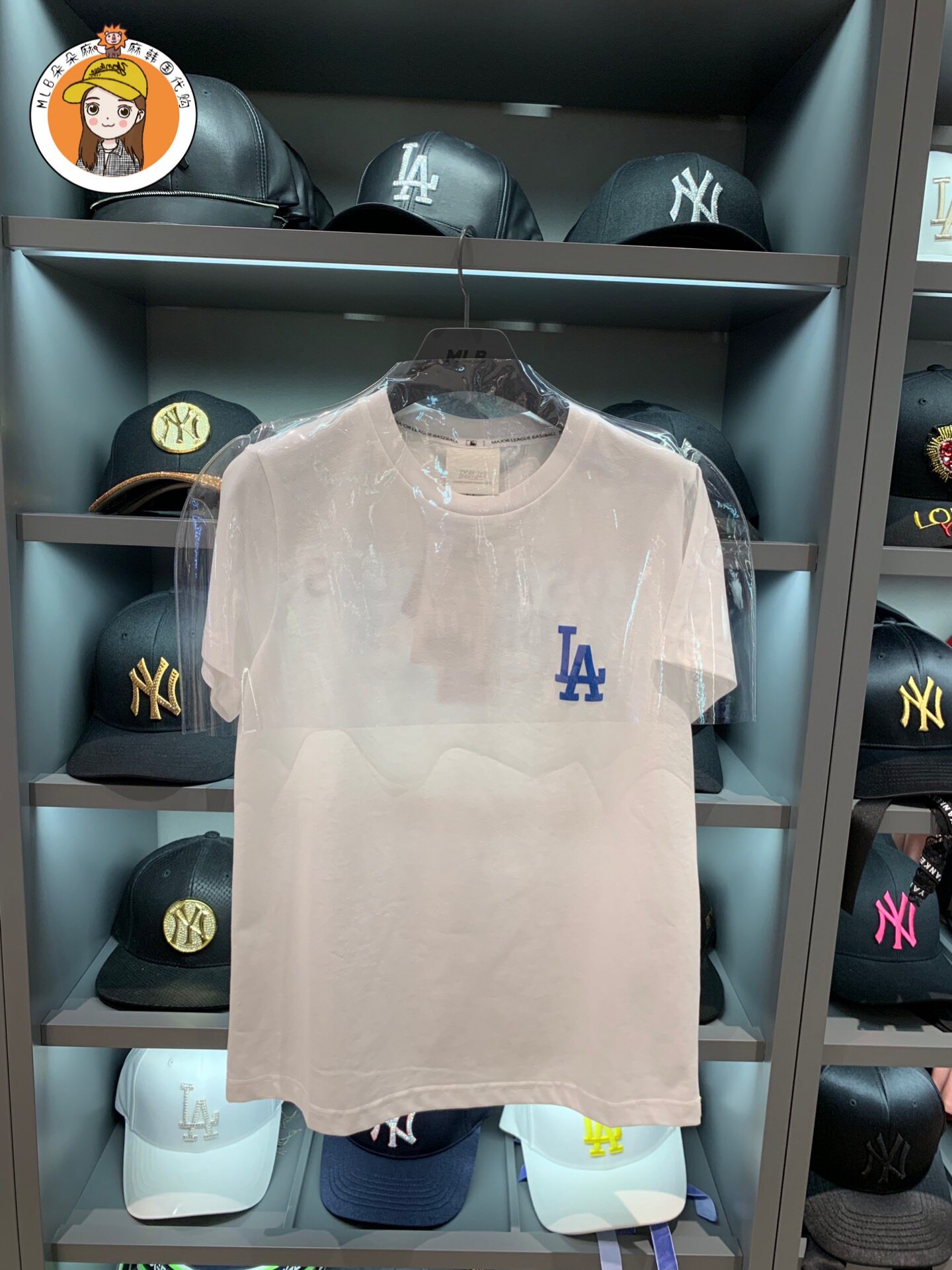 韩国正品mlb夏季新款小标t恤ny la印花男女同款短袖休闲圆领情侣