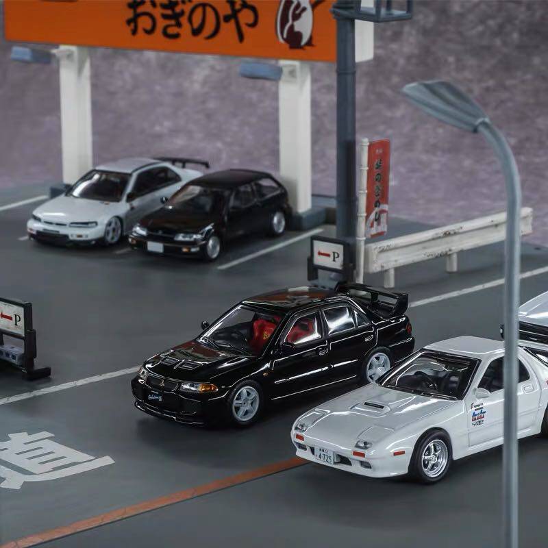 拓意164微缩模型头文字d日本场景日式街景峠釜停车场