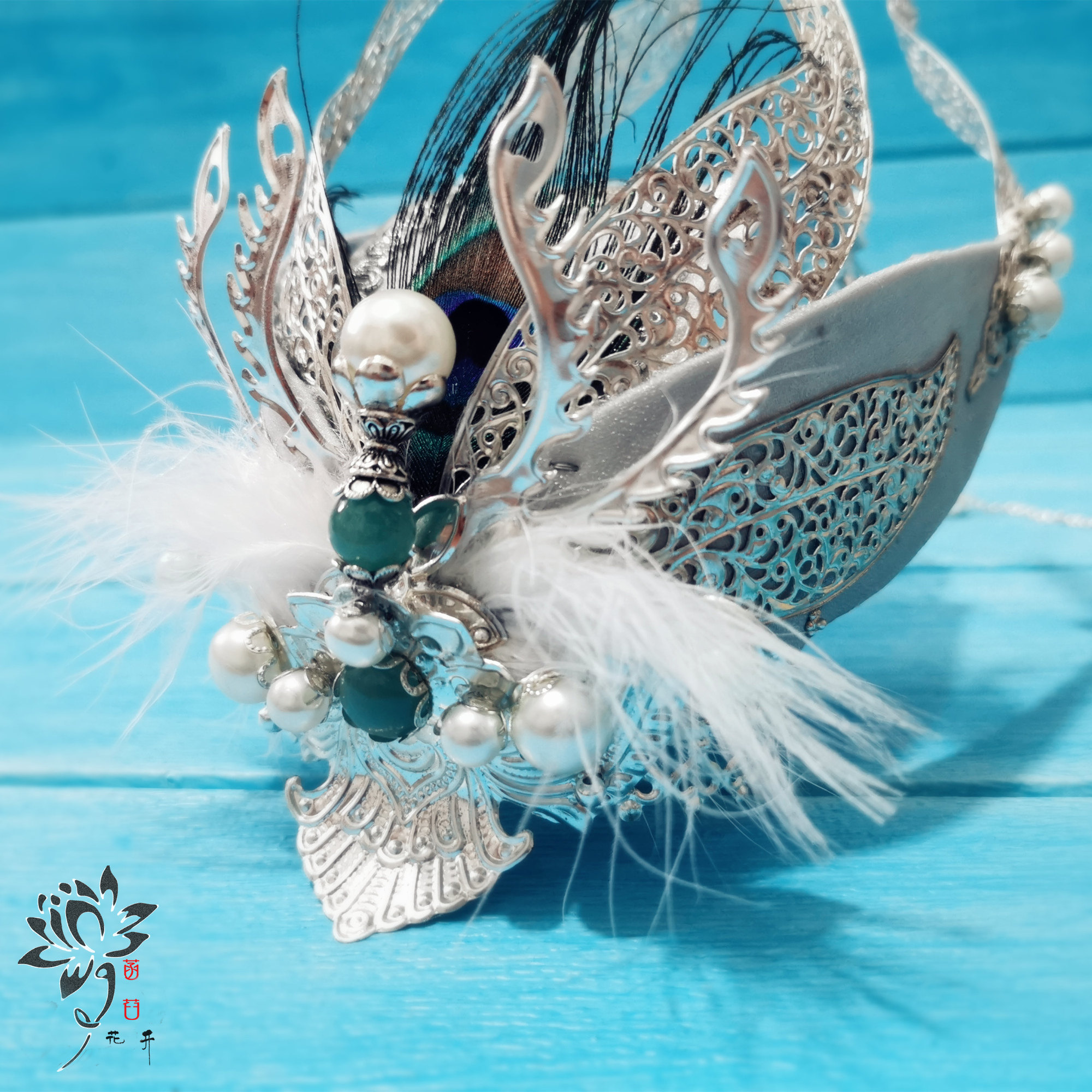 菡萏花开一代倾城浪花同款古风风发冠男汉服发饰