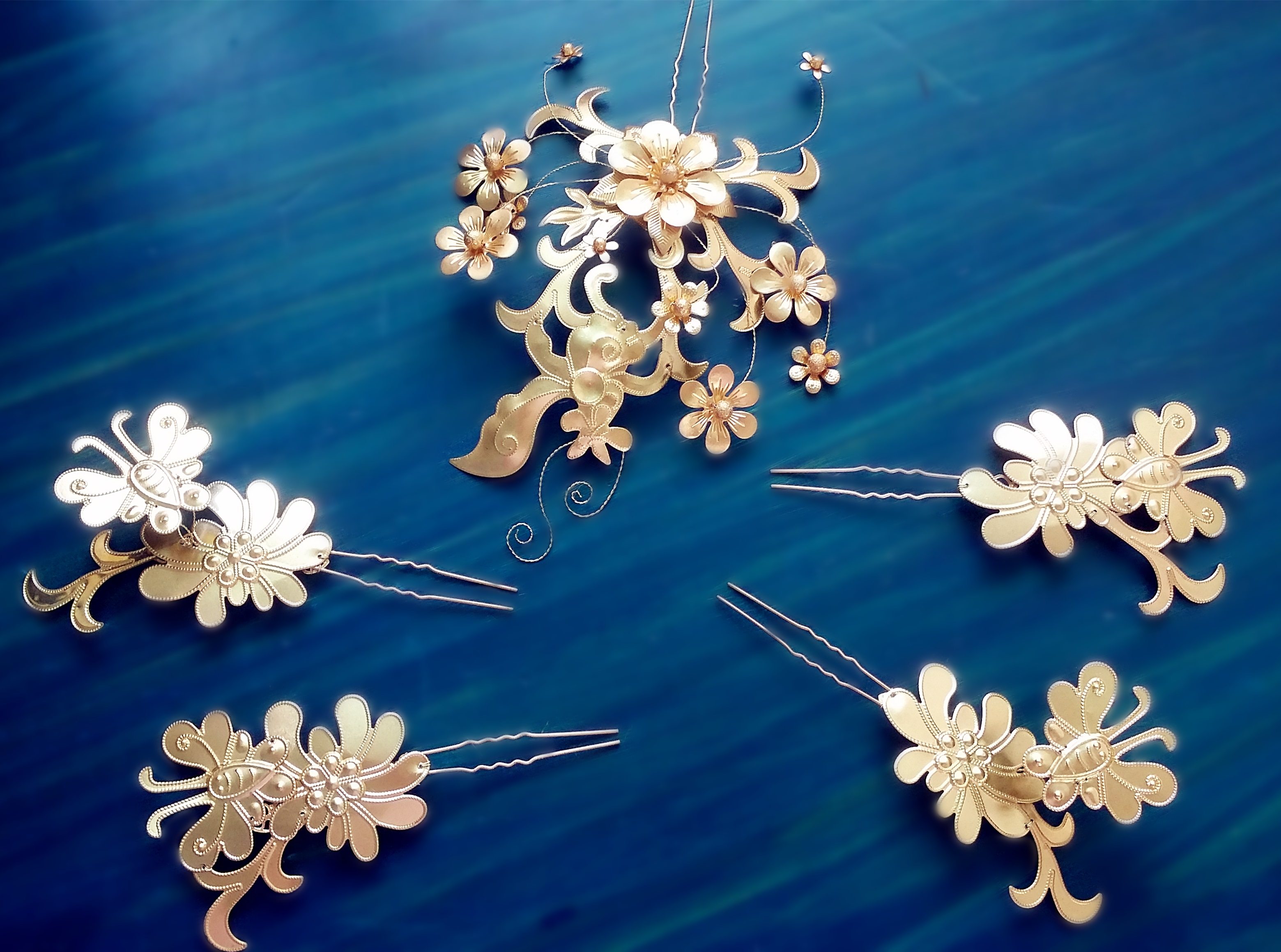 菡萏花开中式新娘配饰写真发簪汉服盘子女人发饰