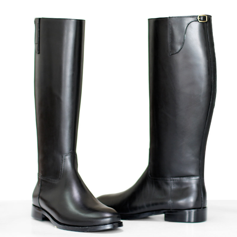 马靴新款牛皮羊毛靴高筒真皮机车德国二战长筒时装靴