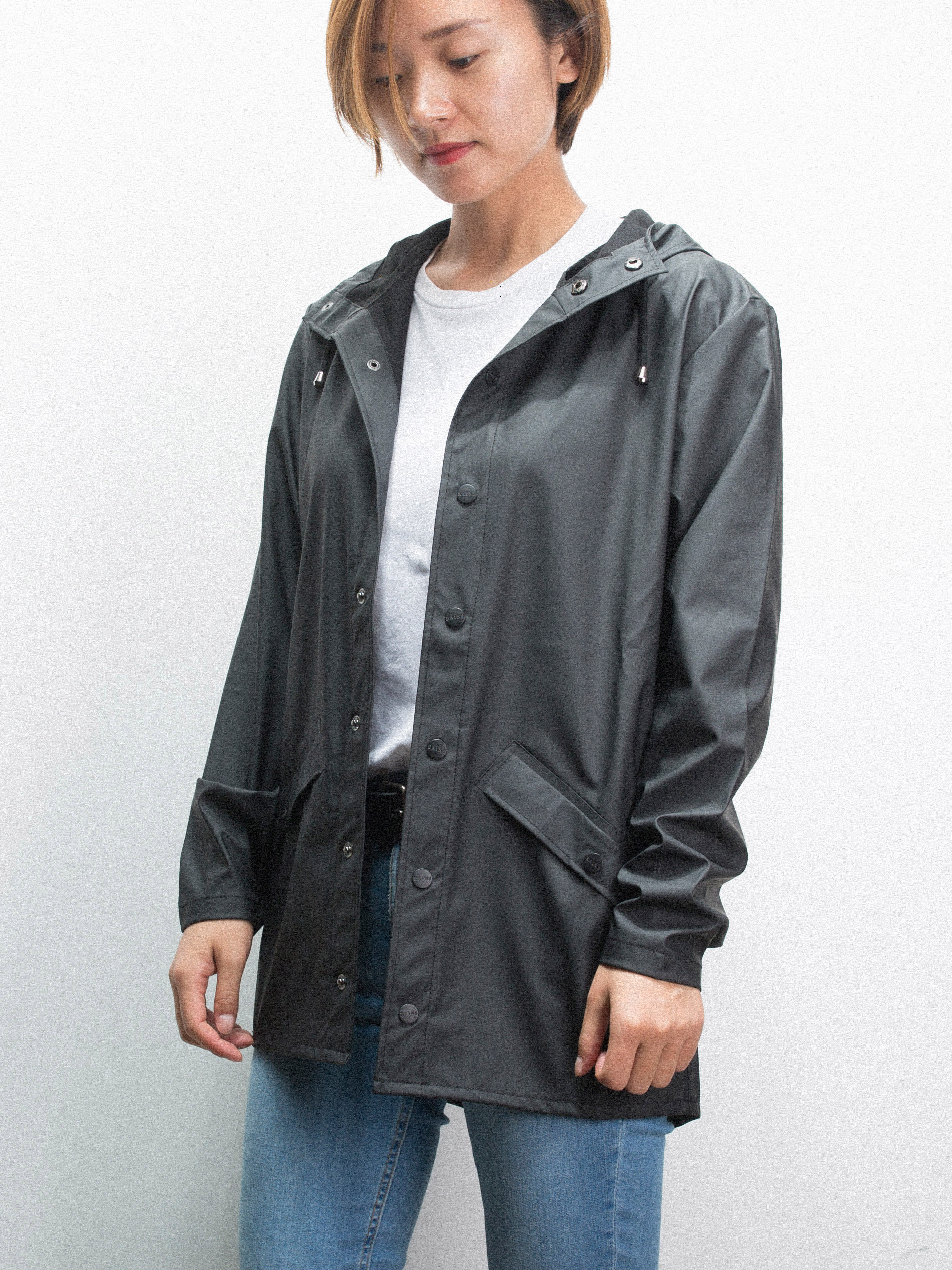 rains丹麦jacketblack短款雨衣外套夹克男女女同雨衣