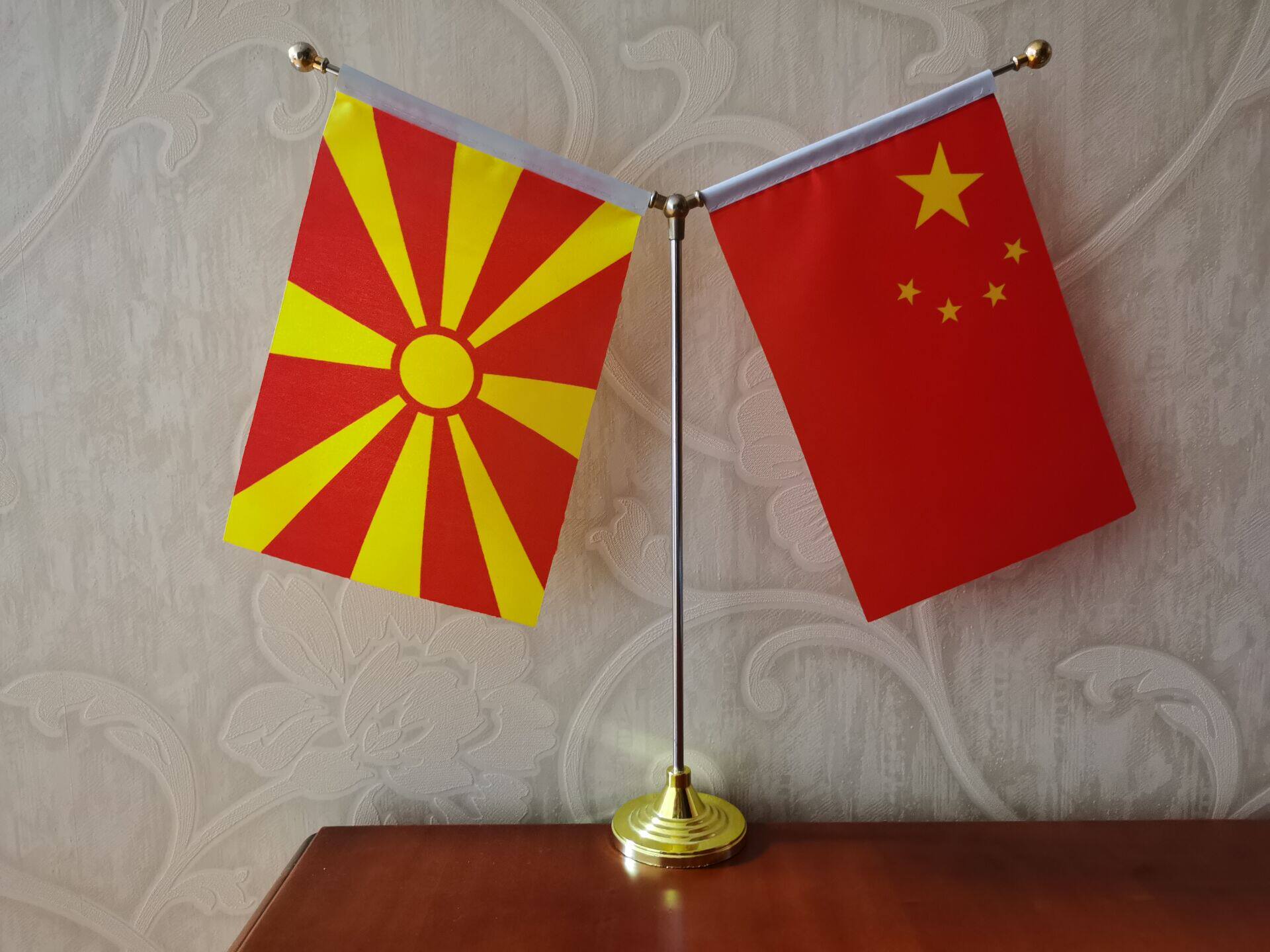 国旗包邮马其顿桌面摆件签字会议谈判办公桌旗小旗帜