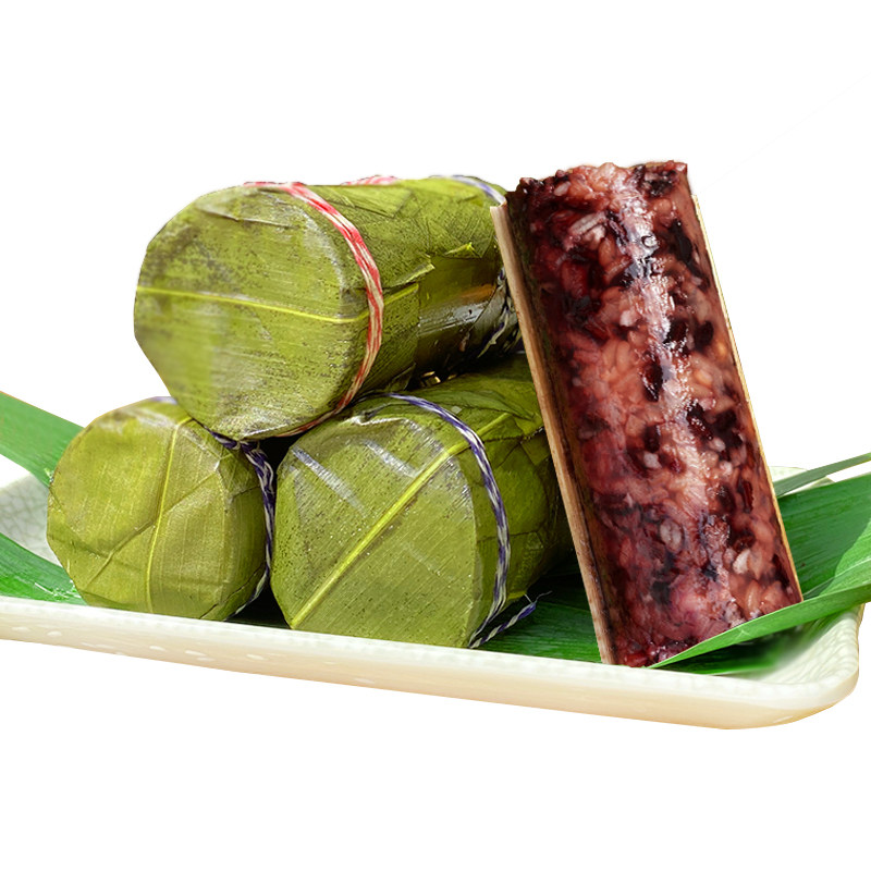 新鲜手工竹筒粽子蜜枣红糖豆沙袋装黑米八宝粽子