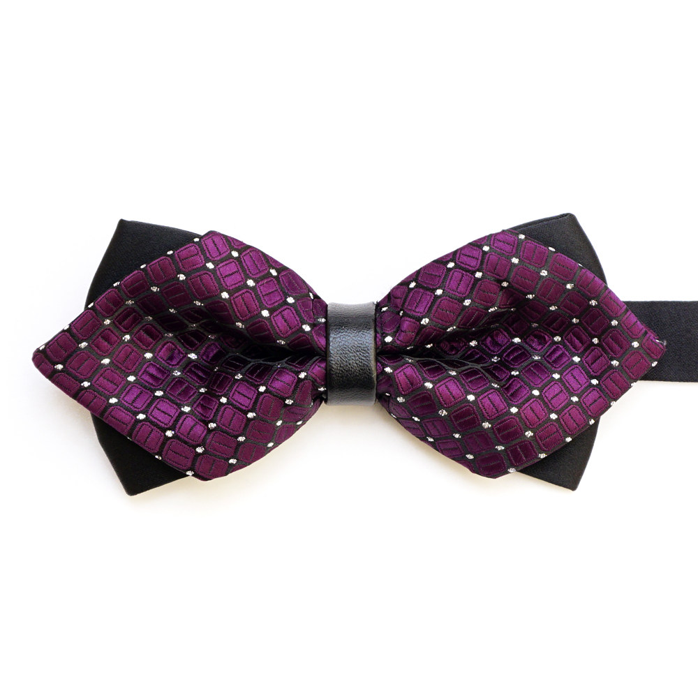 色织格子系列男士正装商务尖角领结新郎结婚领结