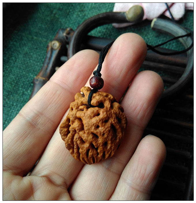 龟背图暴桃核手工打磨制作护身项坠吊坠趋吉避凶项坠