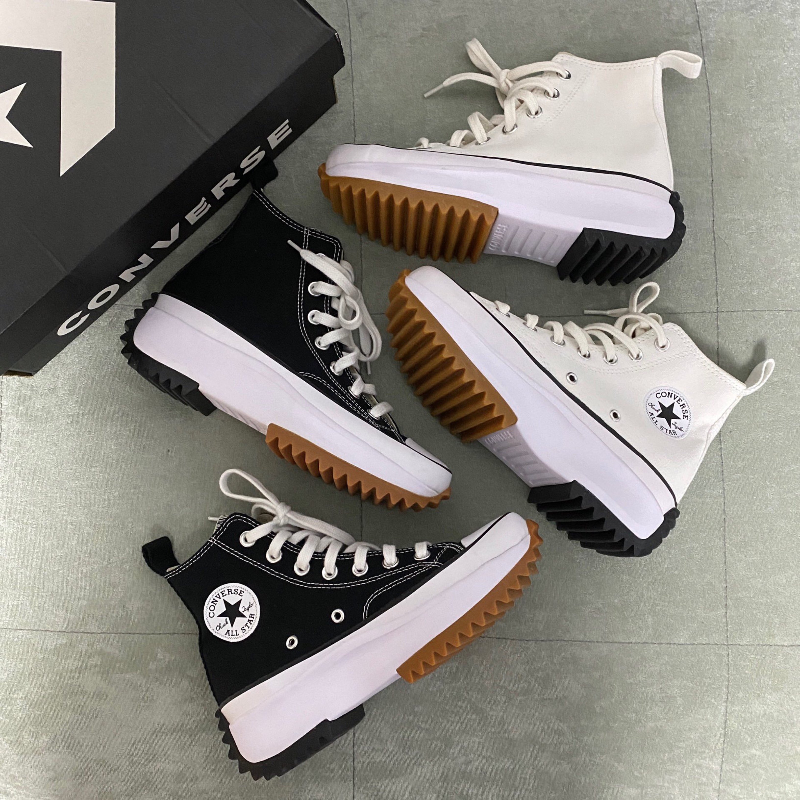 匡威run star hike肖战同款厚底鞋增高鞋高帮帆布鞋情侣鞋166800c