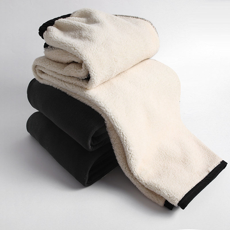 老年人松紧妈妈筒裤加厚纯色加绒奶奶60岁长裤中老年女装