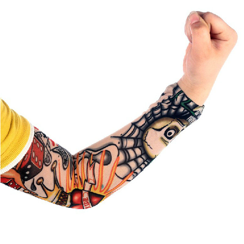 袖套万圣节饰品道具装饰纹身防晒刺青手套无缝cosplay配件