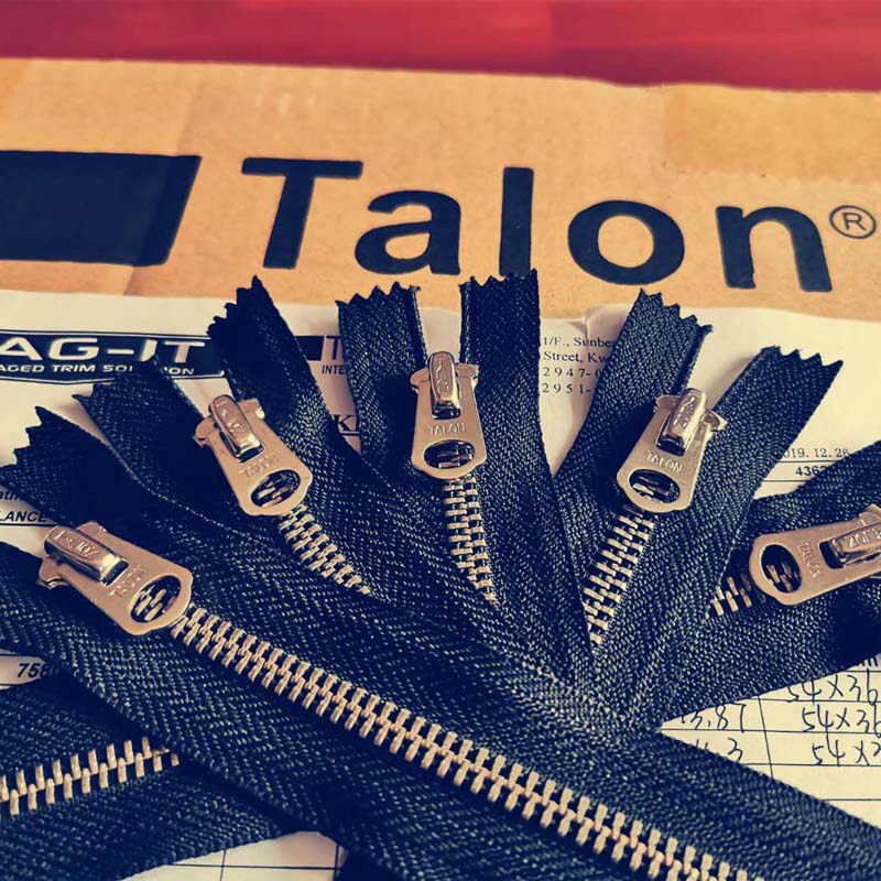 拉链talon闭尾白铜泰龙黄白铜复古泰隆开尾拎环