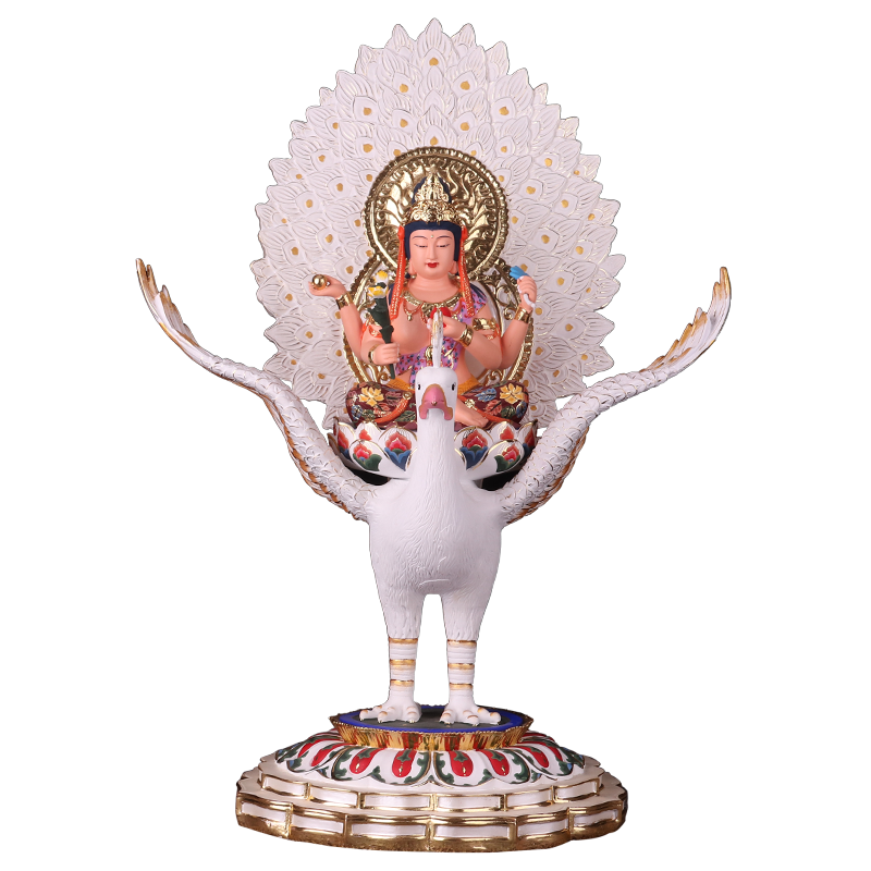 孔雀明王19寸菩萨佛母金刚密宗密教佛像供奉摆件