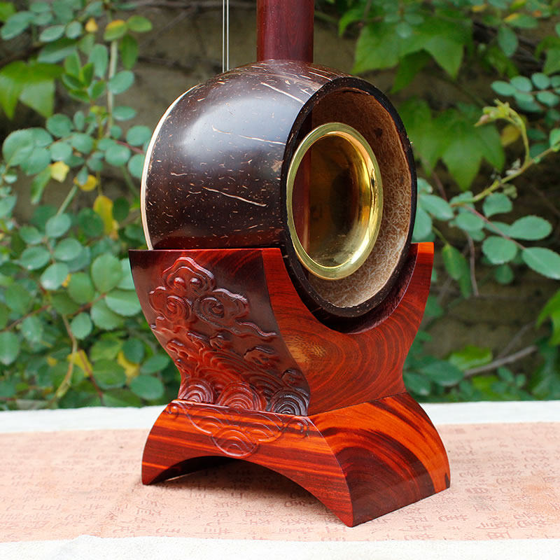 紫檀板胡龙头豫剧专业乐器演奏檀木瓢椰板胡