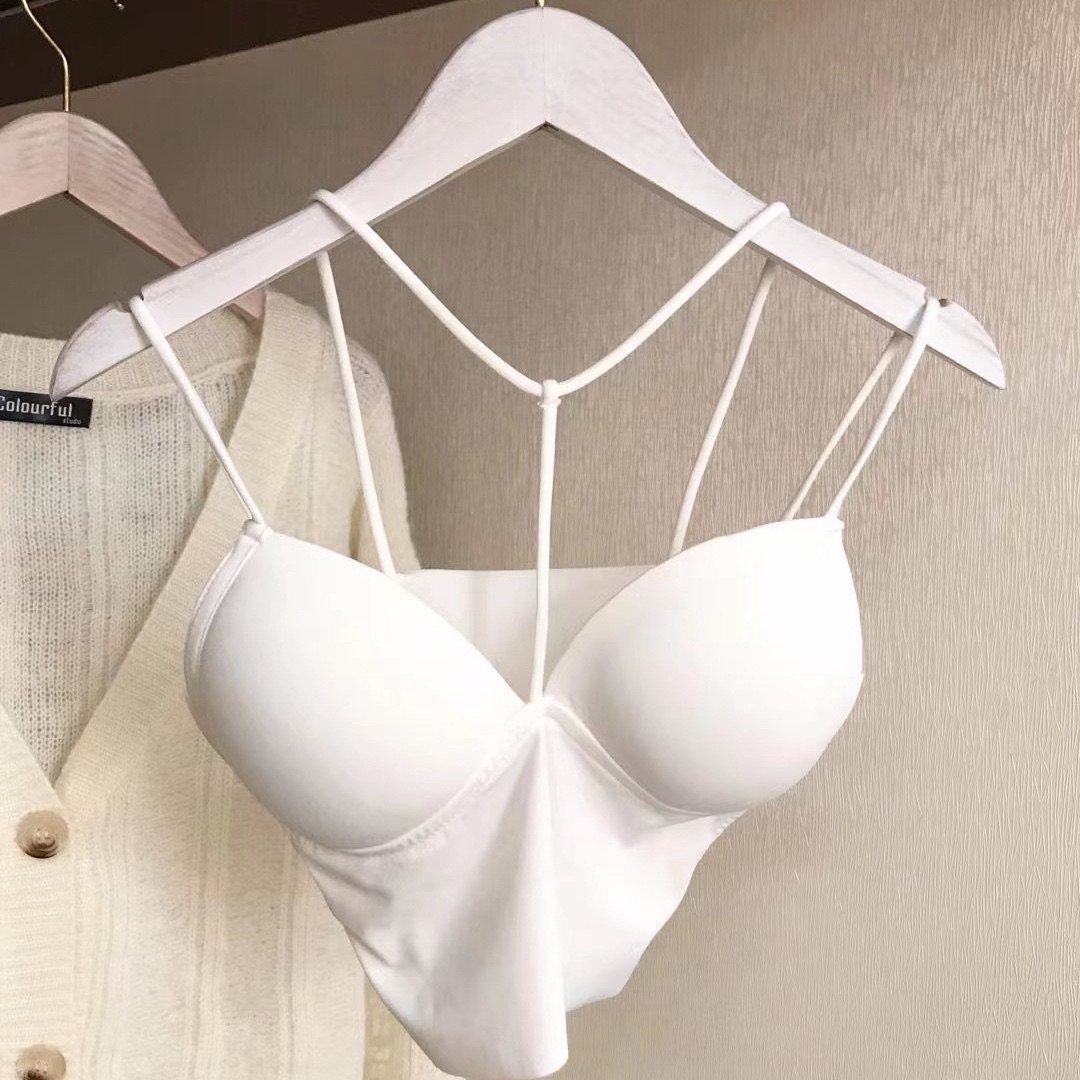 美背性感胸罩套头三角薄款细带内衣钢圈文胸背心吊带