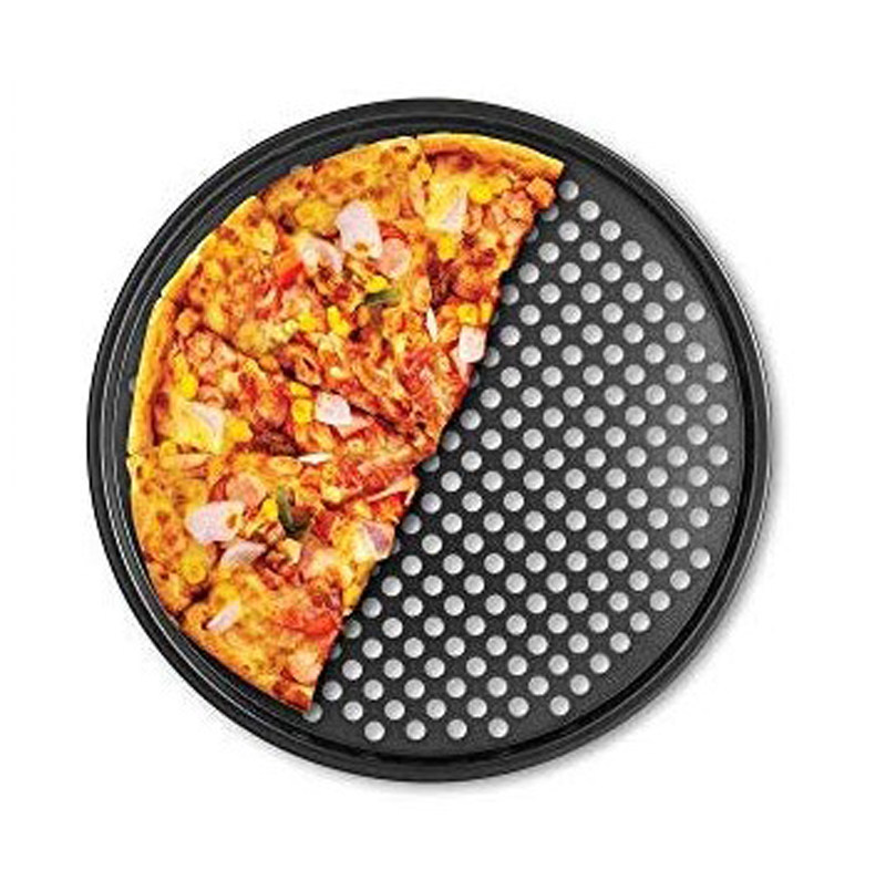 12寸不粘大披萨盘芝心圆形有孔薄饼烤盘陶瓷烧烤盘