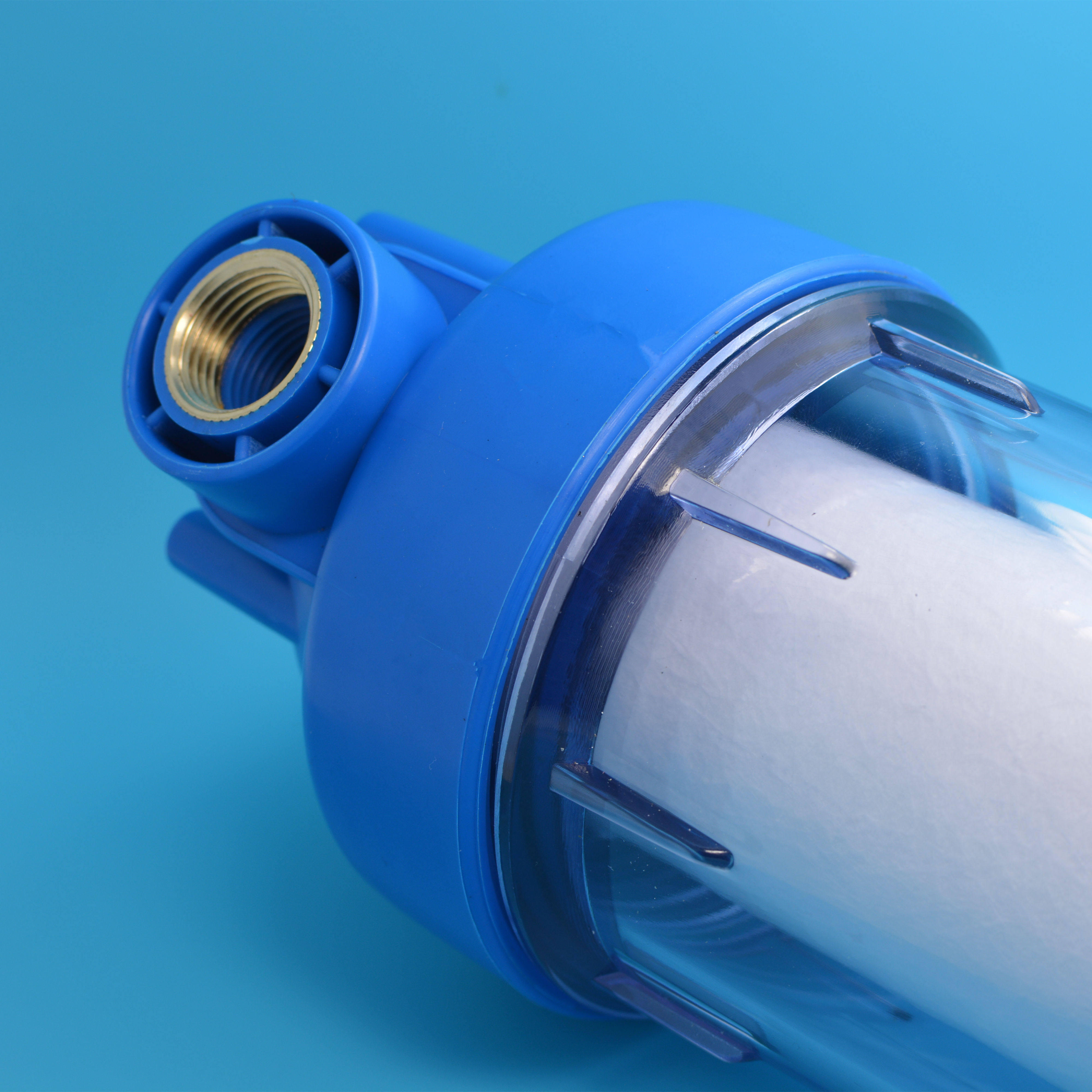 10寸4分6分铜口透明厨房前置净水器单级pp过滤器