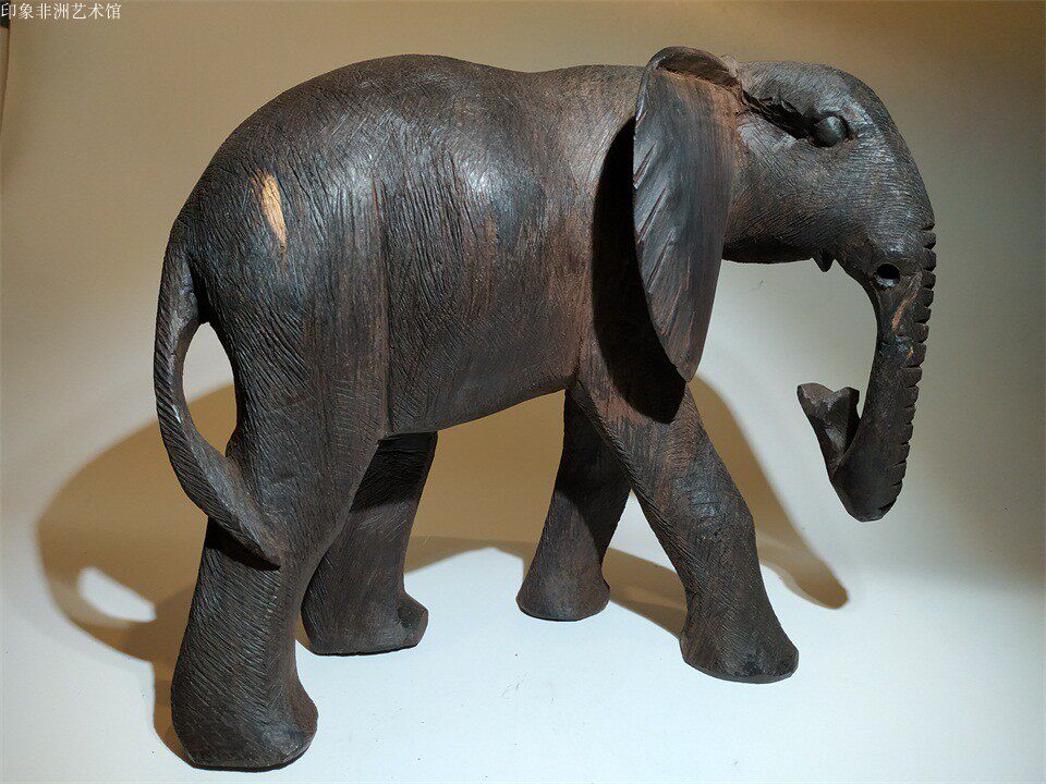 非洲木雕大象太平有象吉祥如意乌木手工家装会所红木木雕