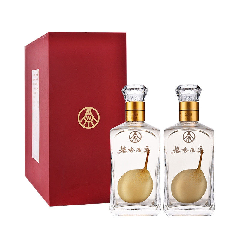 酒仙网40度五粮液股份永不分梨375ml*2礼盒装酒送礼白酒