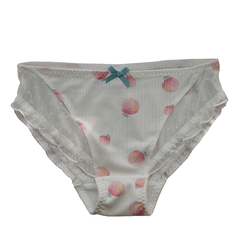 少女内裤奶油油水蜜桃派日系性感可爱甜美白色女三角裤