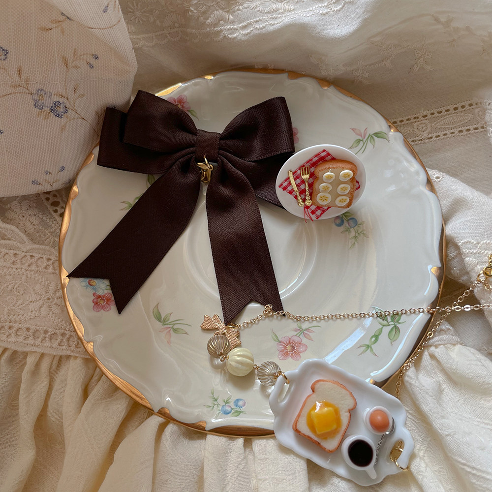 原创设计小蓓lolita餐盘胸针面包项链项圈全款lolita洛丽塔配饰小物