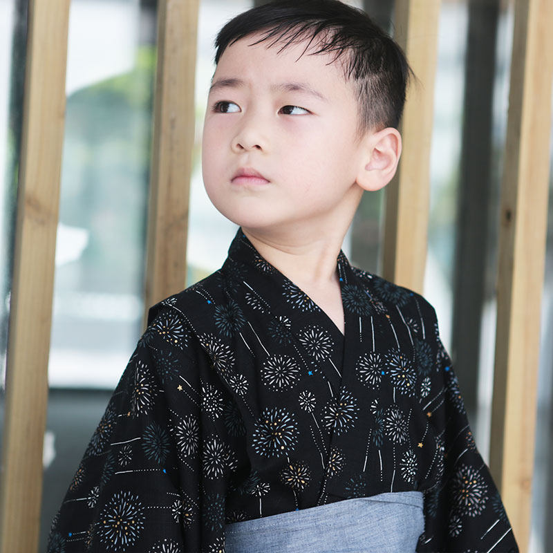 日本儿童和服浴衣男童日式 夏季 浴衣正装 传统小孩中国风春夏春季