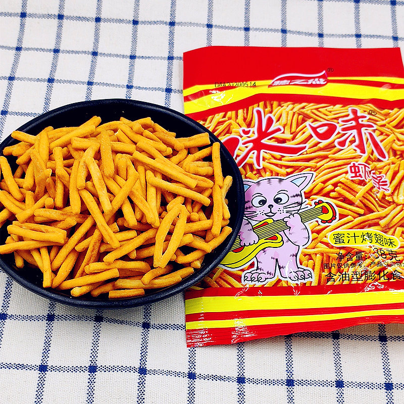 穗之杰咪味虾条整盒20袋包邮童年怀旧零食虾味膨化食品