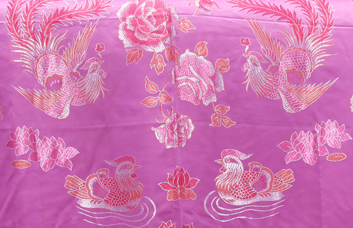 被套丝绸绸缎被面大花软缎凤凰婚庆古典鸳鸯被套定制