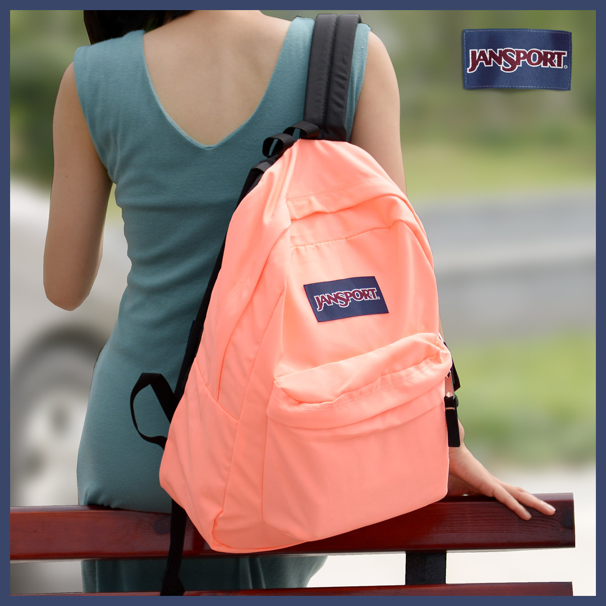 专柜正品jansport杰斯伯经典双肩背包男女同款学生书包t501纯色