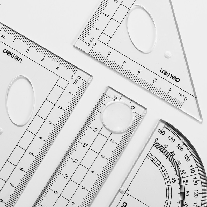 得力中学生尺子实用型可夹笔画圆工具绘图画图制图圆规