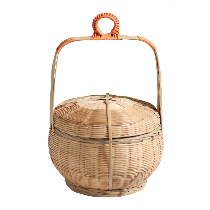 竹篮手工竹编篮子厨房收纳篮储物篮茶道