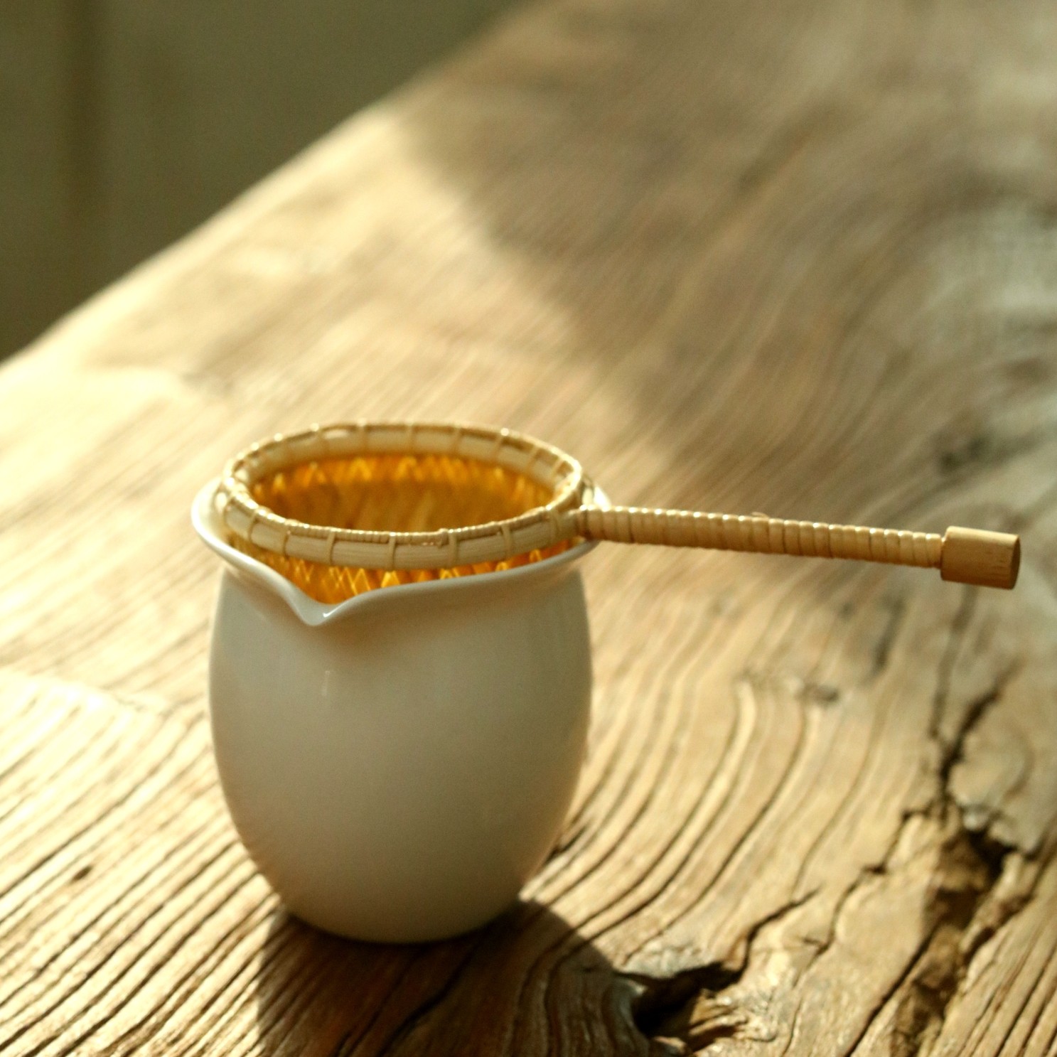 带托竹编茶滤茶漏带底座竹制竹子竹茶漏公道杯茶渣过滤器茶滤网