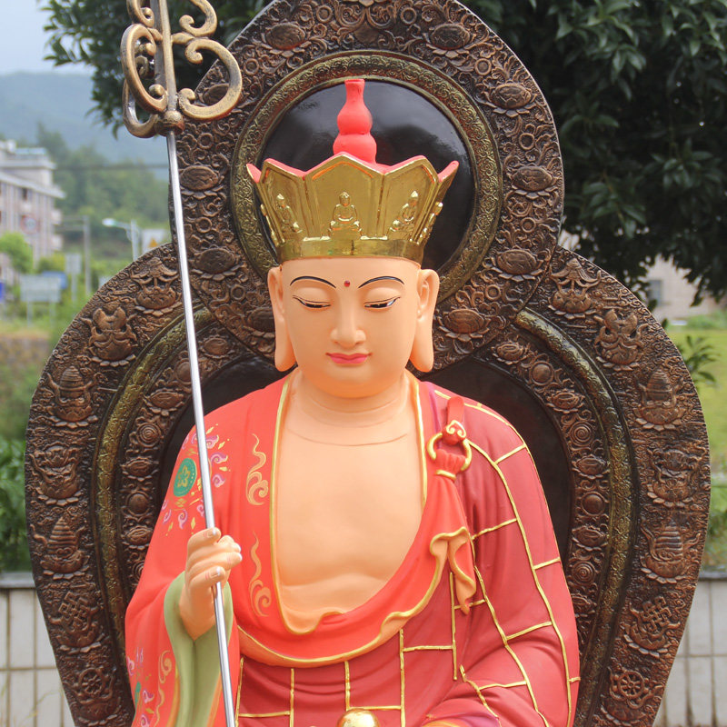 佛像地藏厂家寺庙华山九华菩萨王菩萨直销背光摆件