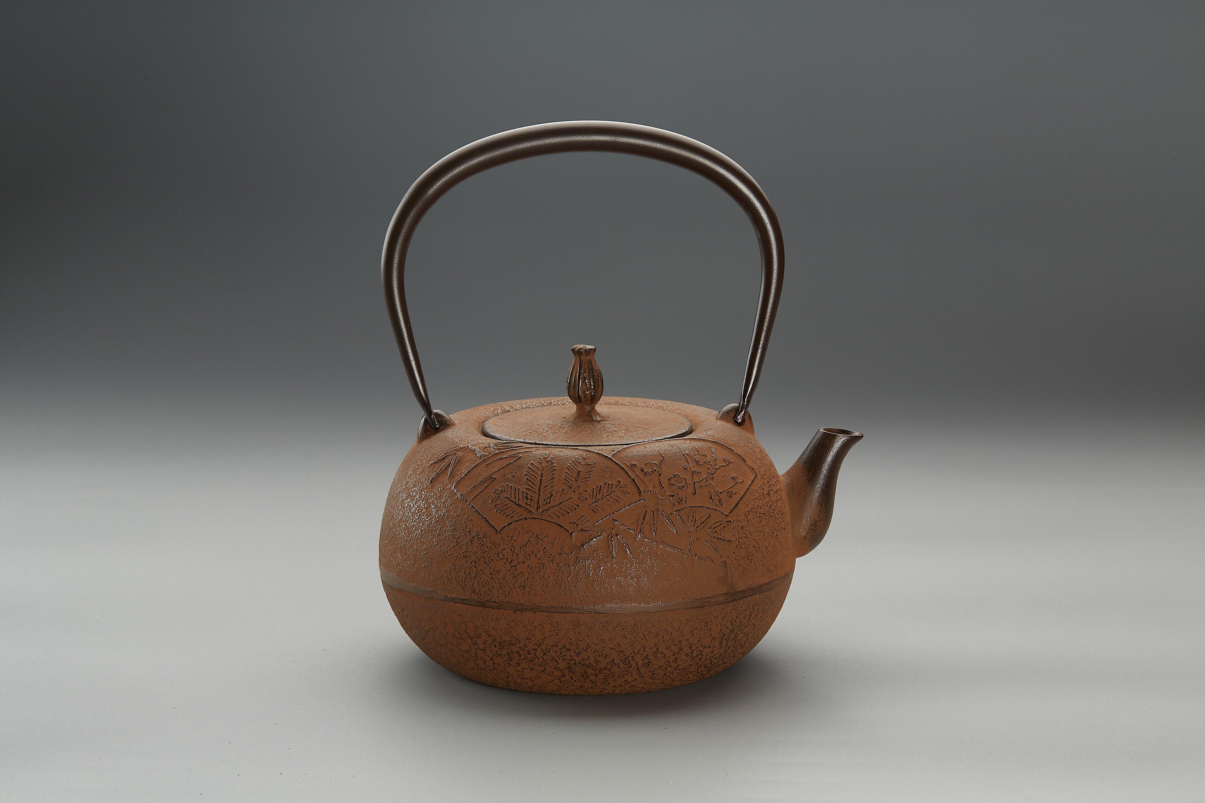 铁壶日本进口南部铁器松竹18升茶道烧水大铁壶铁瓶茶壶